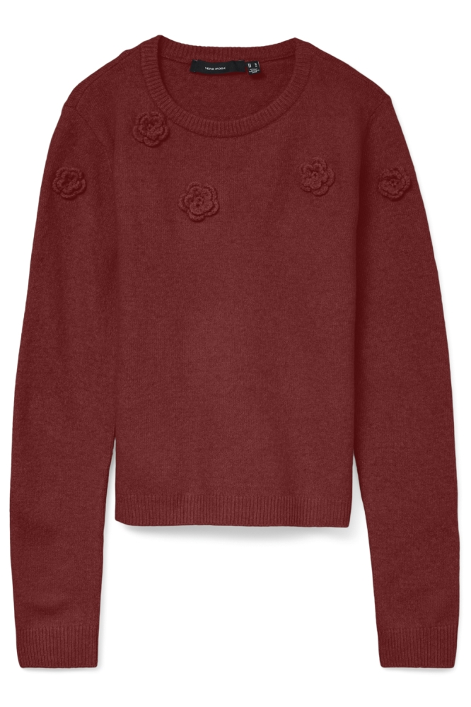 VMROSE LS O-NECK PULLOVER BOO 10331434 SYRAH/MELANGE